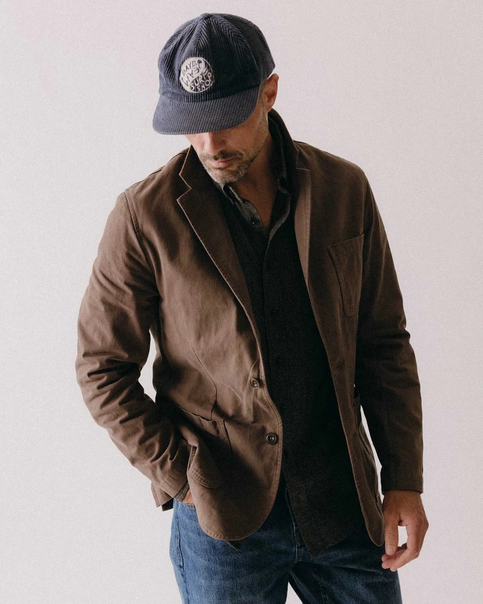 The Foundation Sportcoat in Organic Espresso Twill Heat Tech Fabric