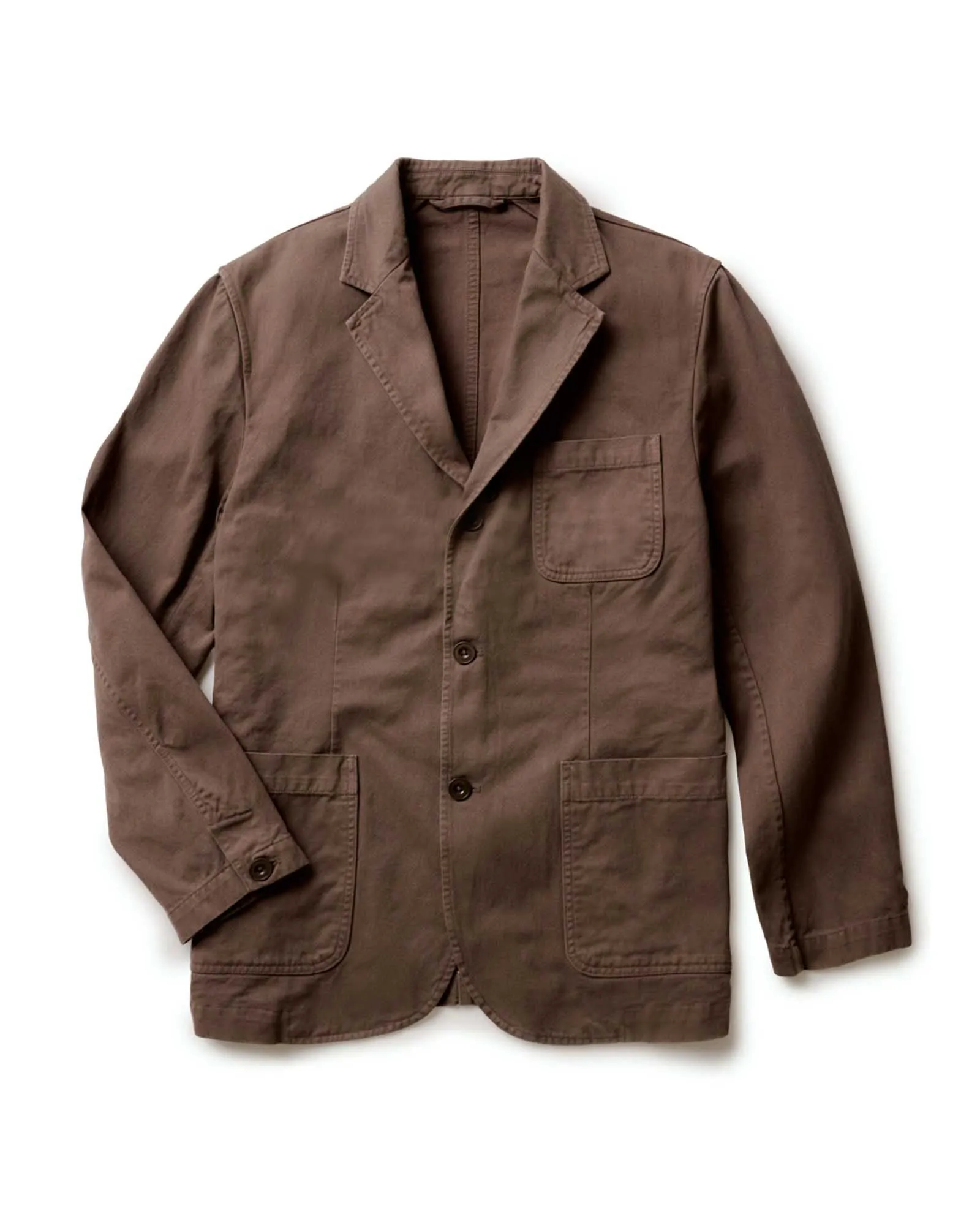 The Foundation Sportcoat in Organic Espresso Twill Durable Double Stitching