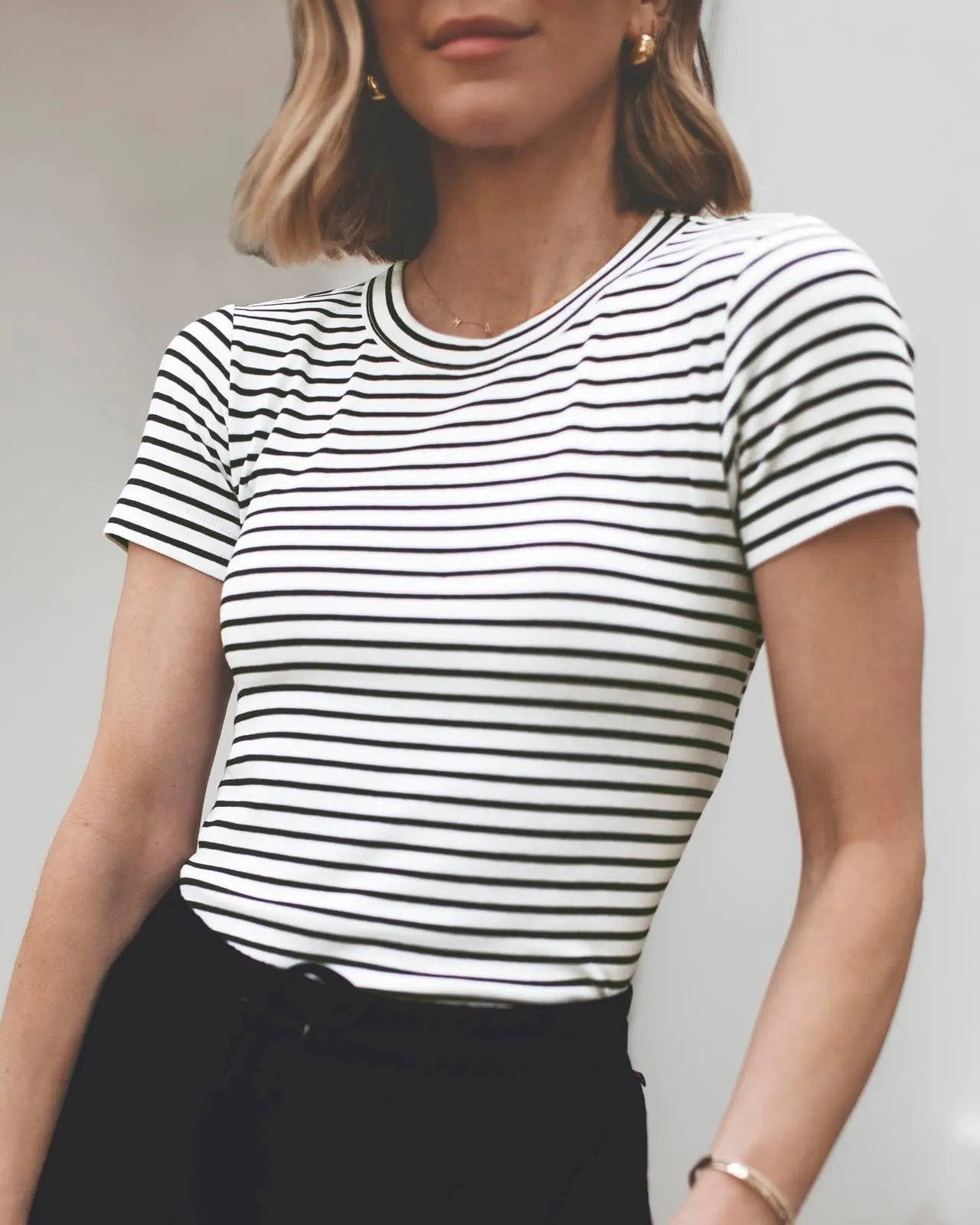 Garment Dyed Splendid x @Cellajaneblog Stripe Crew Tee