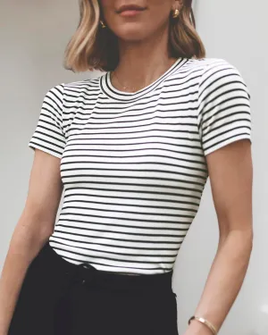 Active Essentials Splendid x @Cellajaneblog Stripe Crew Tee