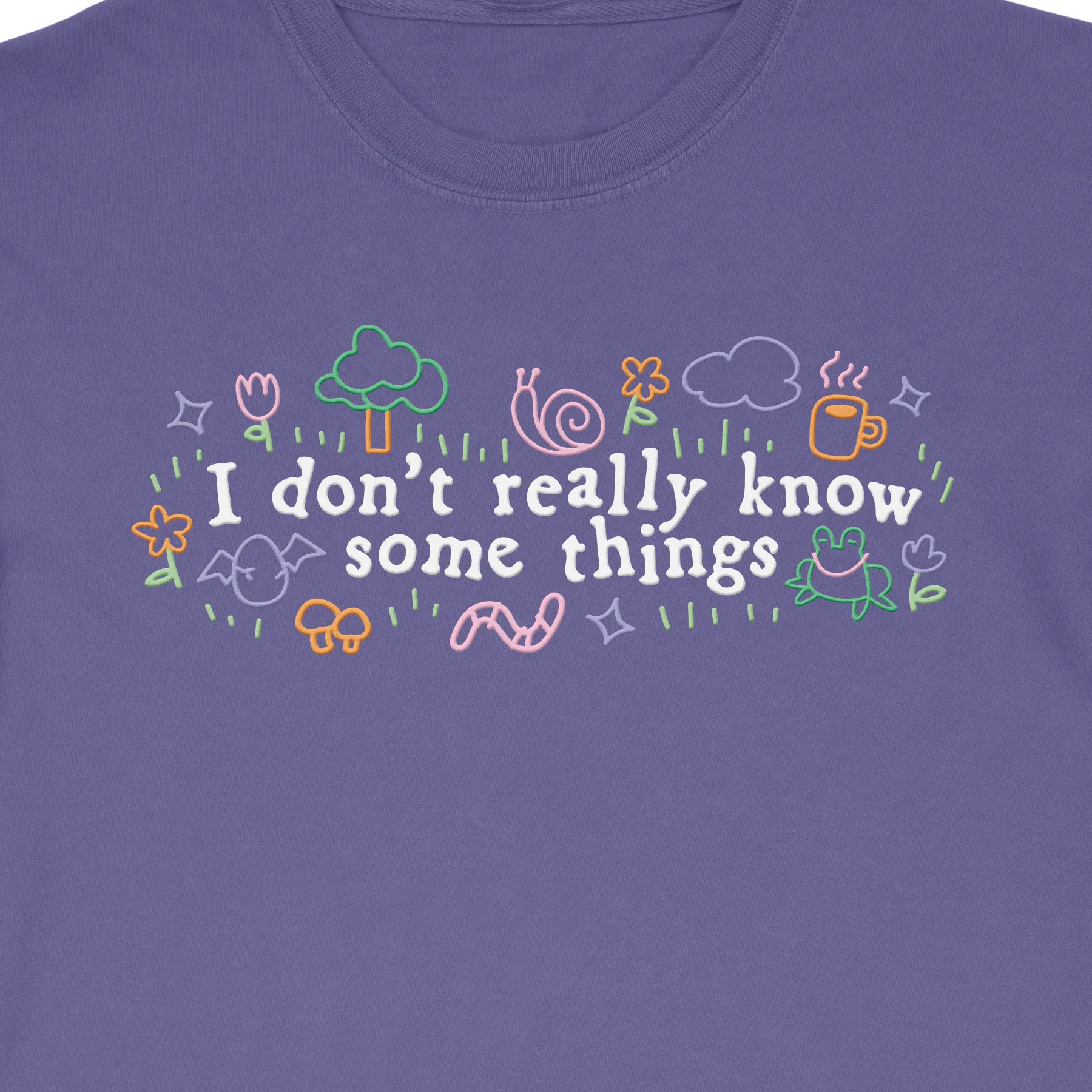 Relaxed fit wear I Don't Really Know Some Things Long Sleeve Tee (Purple)