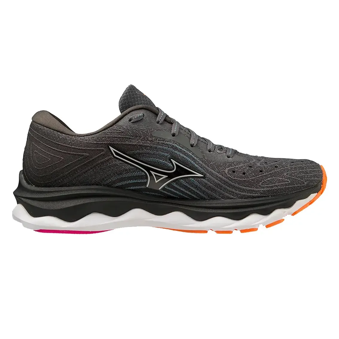 Womens Mizuno Wave Sky 6 (Wide) - Iron Gate / Nimbus Cloud / Neon Pink seasonal running shoes Street Running