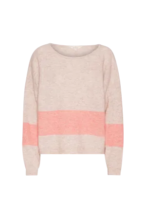 Quick Dry Knitwear Claudine Scoop Neck Stripe - Brazilian Sand/511 Sunbaked