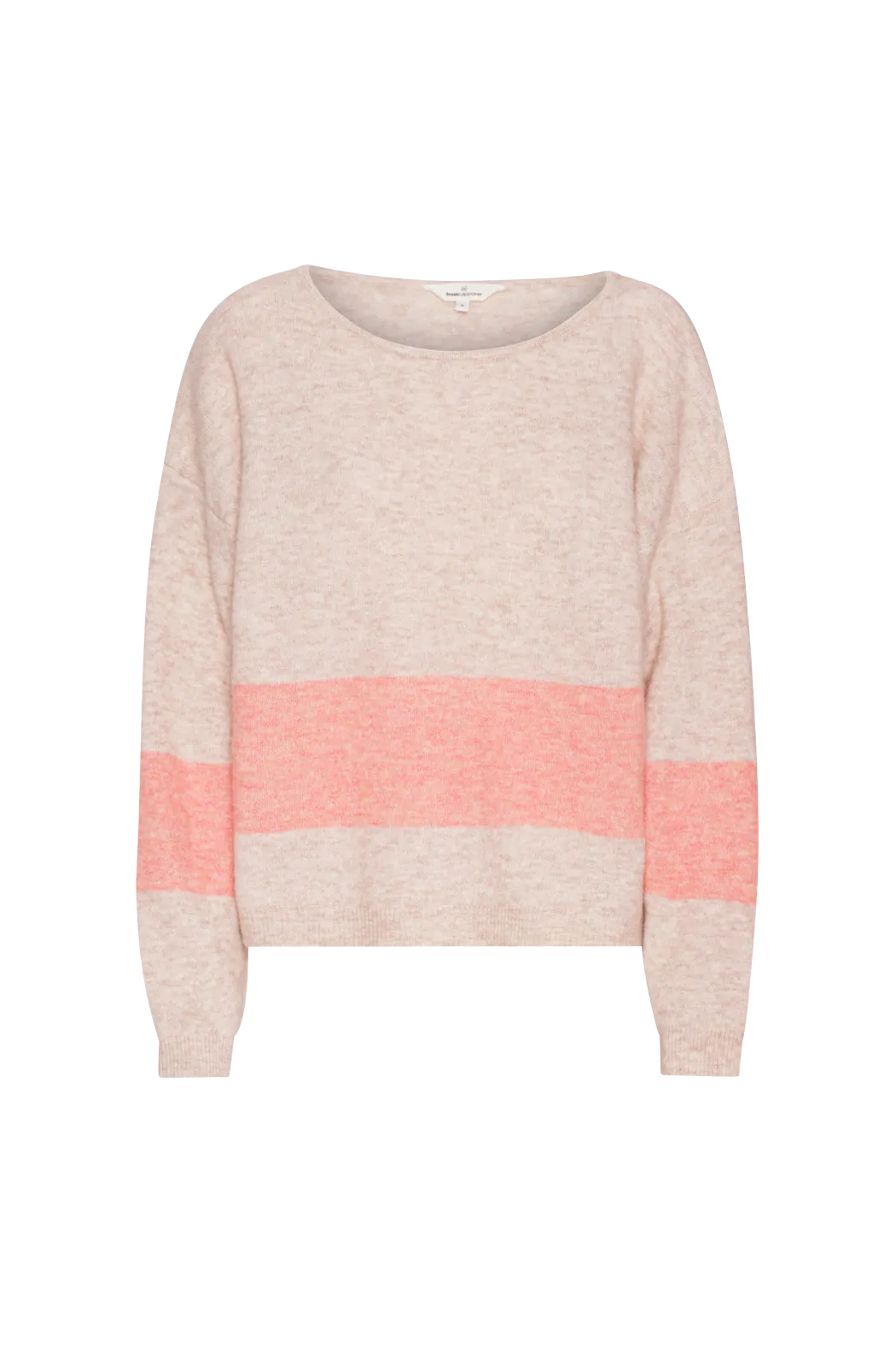 Quick Dry Knitwear Claudine Scoop Neck Stripe - Brazilian Sand/511 Sunbaked