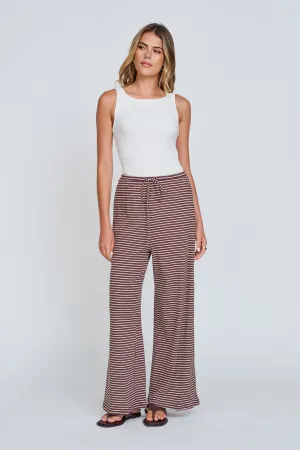 Modern Design easy change Ivy 2.0 Stripe Wide Leg Pants - Chocolate / White