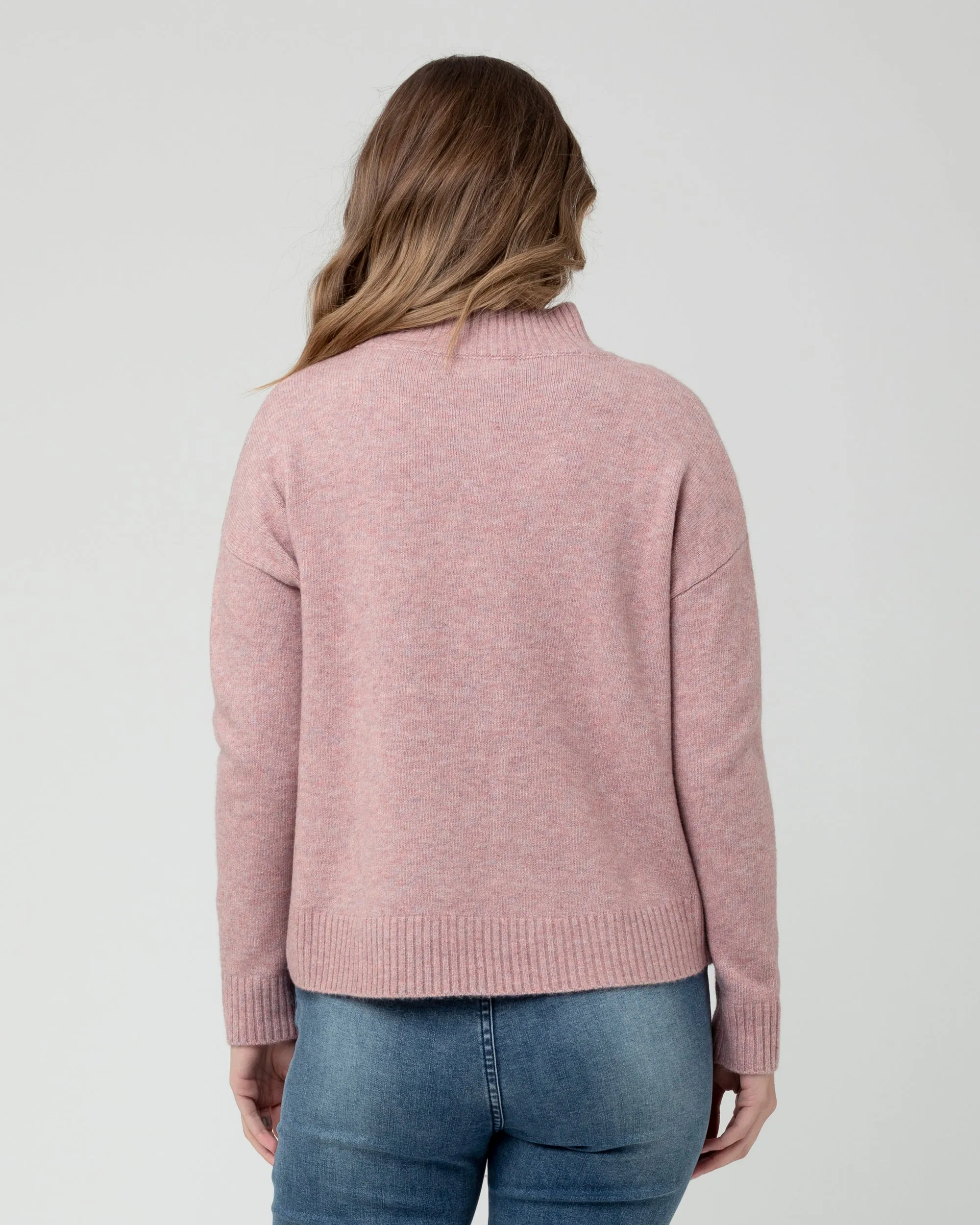 Jade Crop Nursing Knit Pink Basic Essentials
