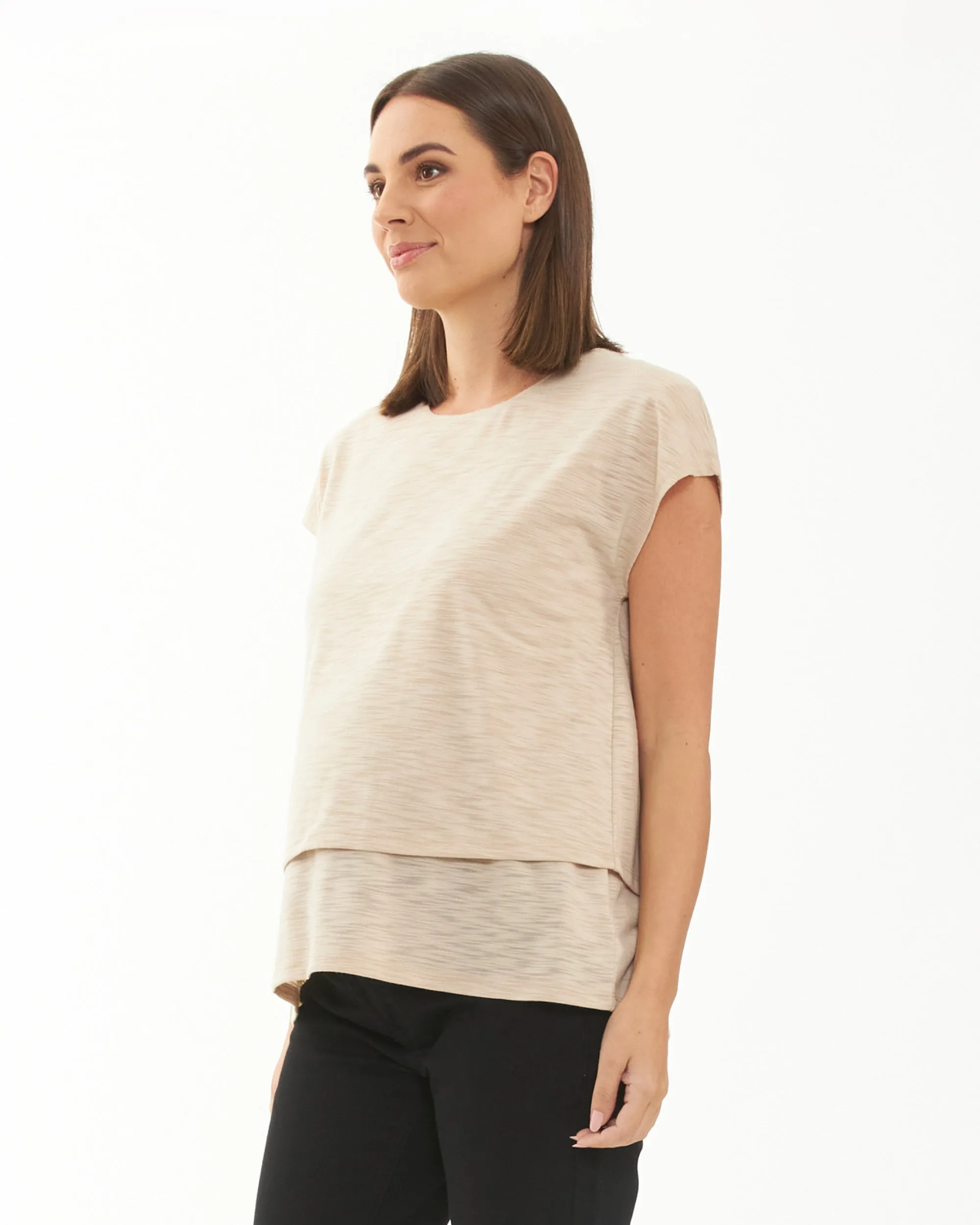Jazmin Nursing Tee  Natural outdoor maternity Easy Wash