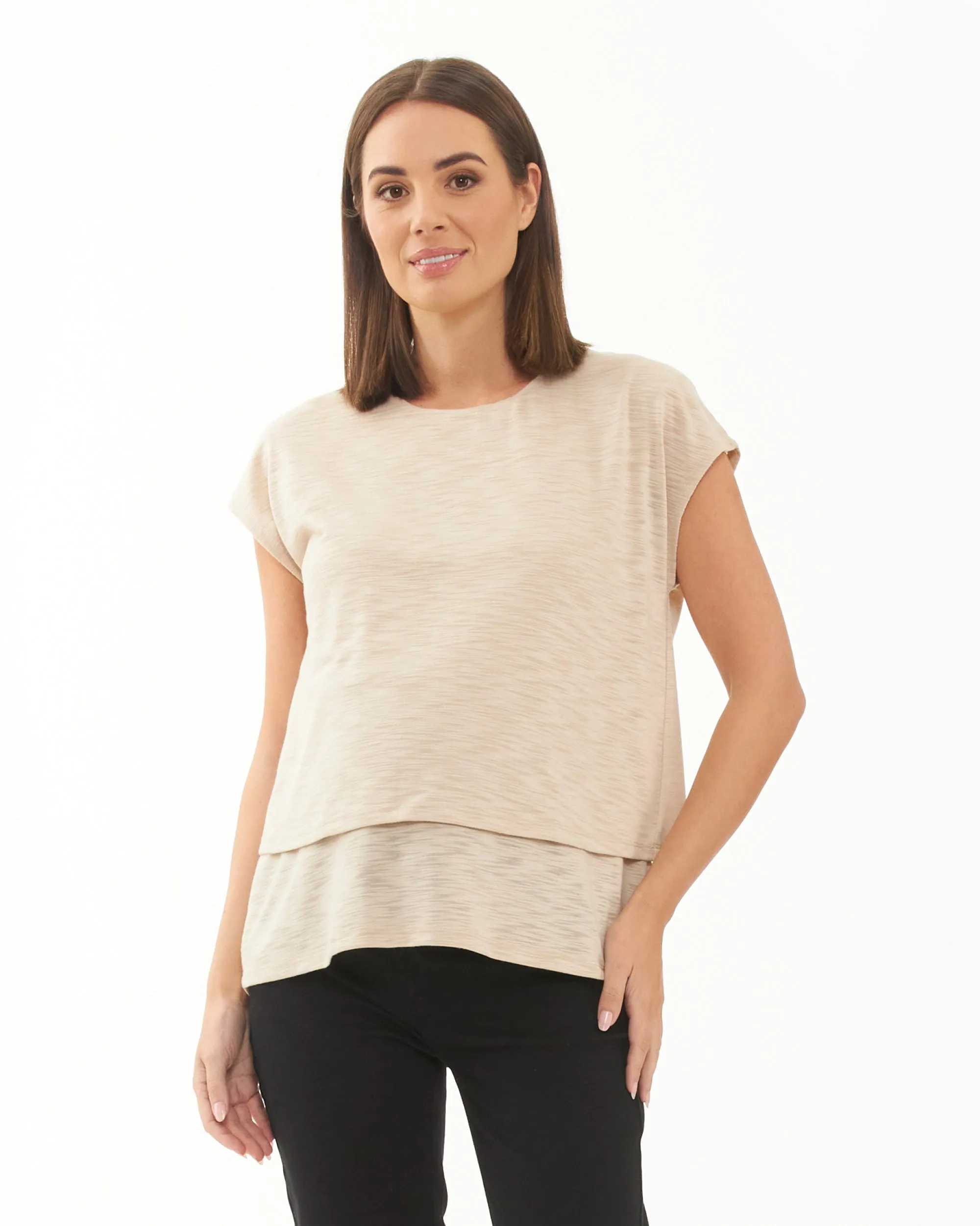 Minimalist Style Jazmin Nursing Tee  Natural