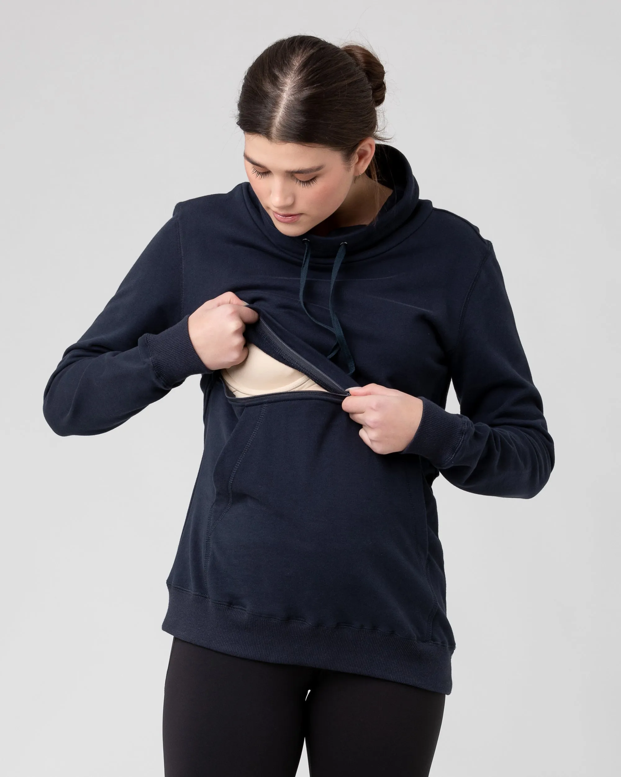 Joey Nursing Jumper Navy easy change