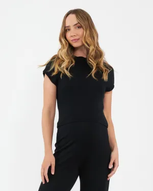 Sustainable Fabric Supportive Waistband Kira Nursing Knit  Black