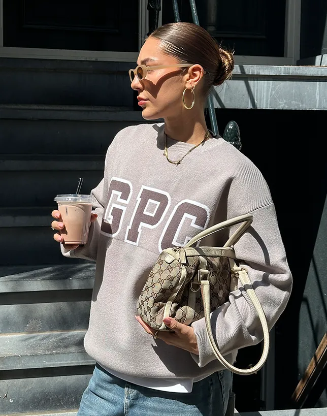 Knit Crew in Hazelnut Elastic Edging hypoallergenic material