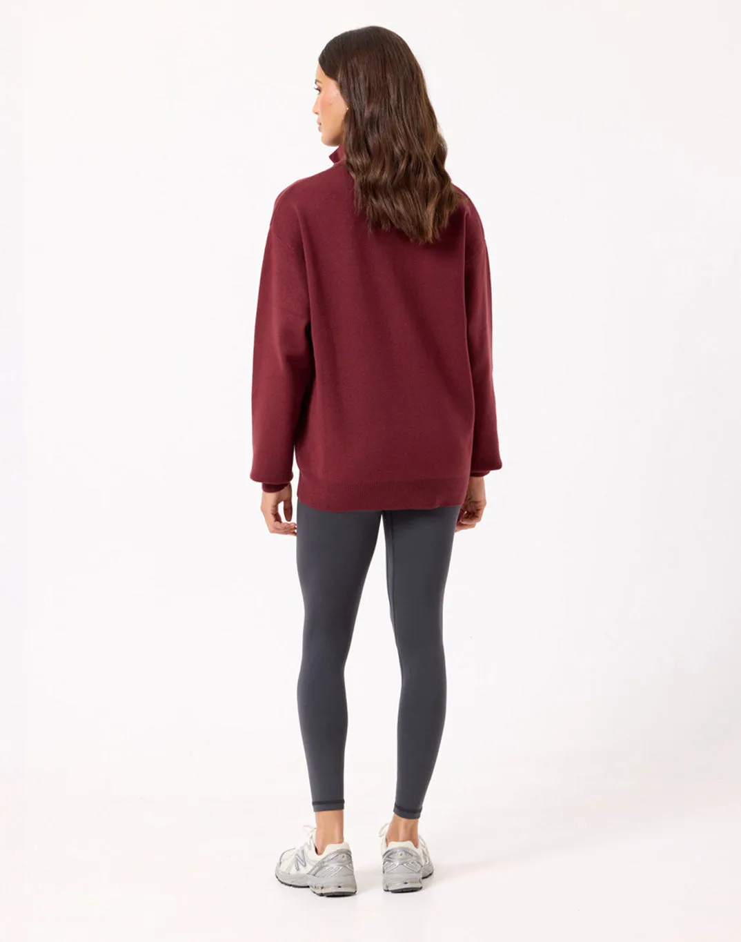 Knit Half Zip in Mulberry Non Chafing Seams