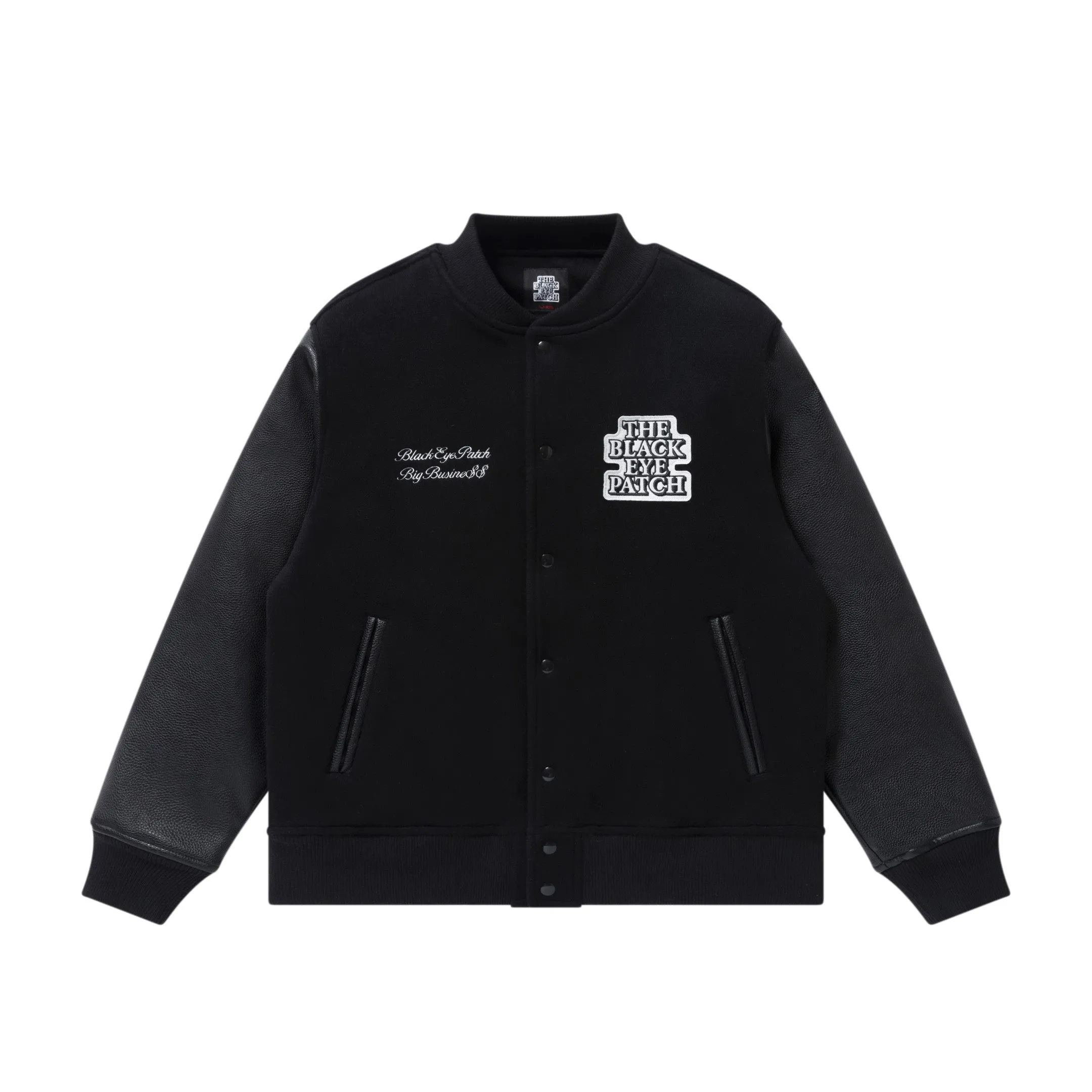 LABEL PACK PATCHED STADIUM JACKET BLACK Recycled Material Blend