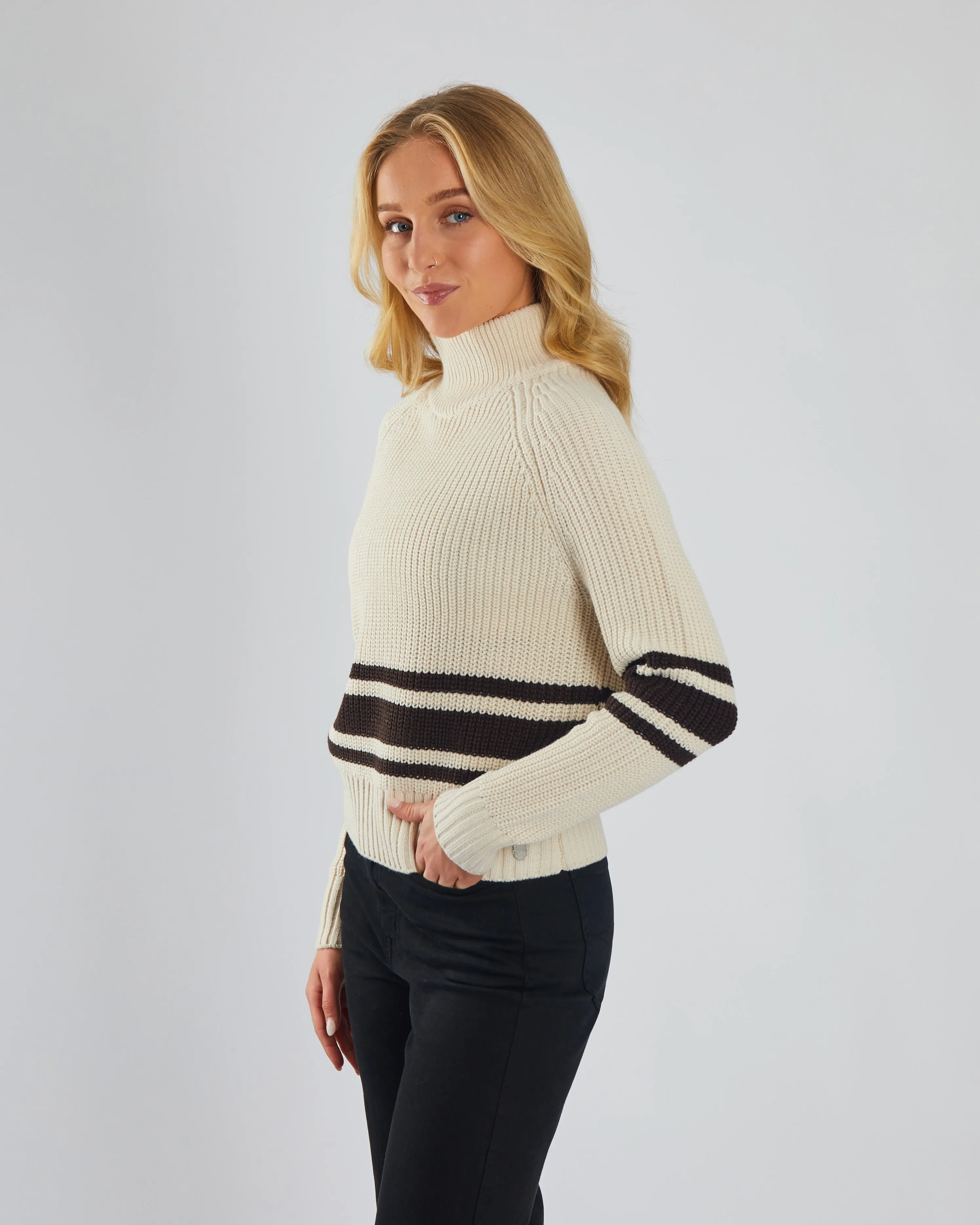 Chunky Cable Knit Millie Knit Stone White