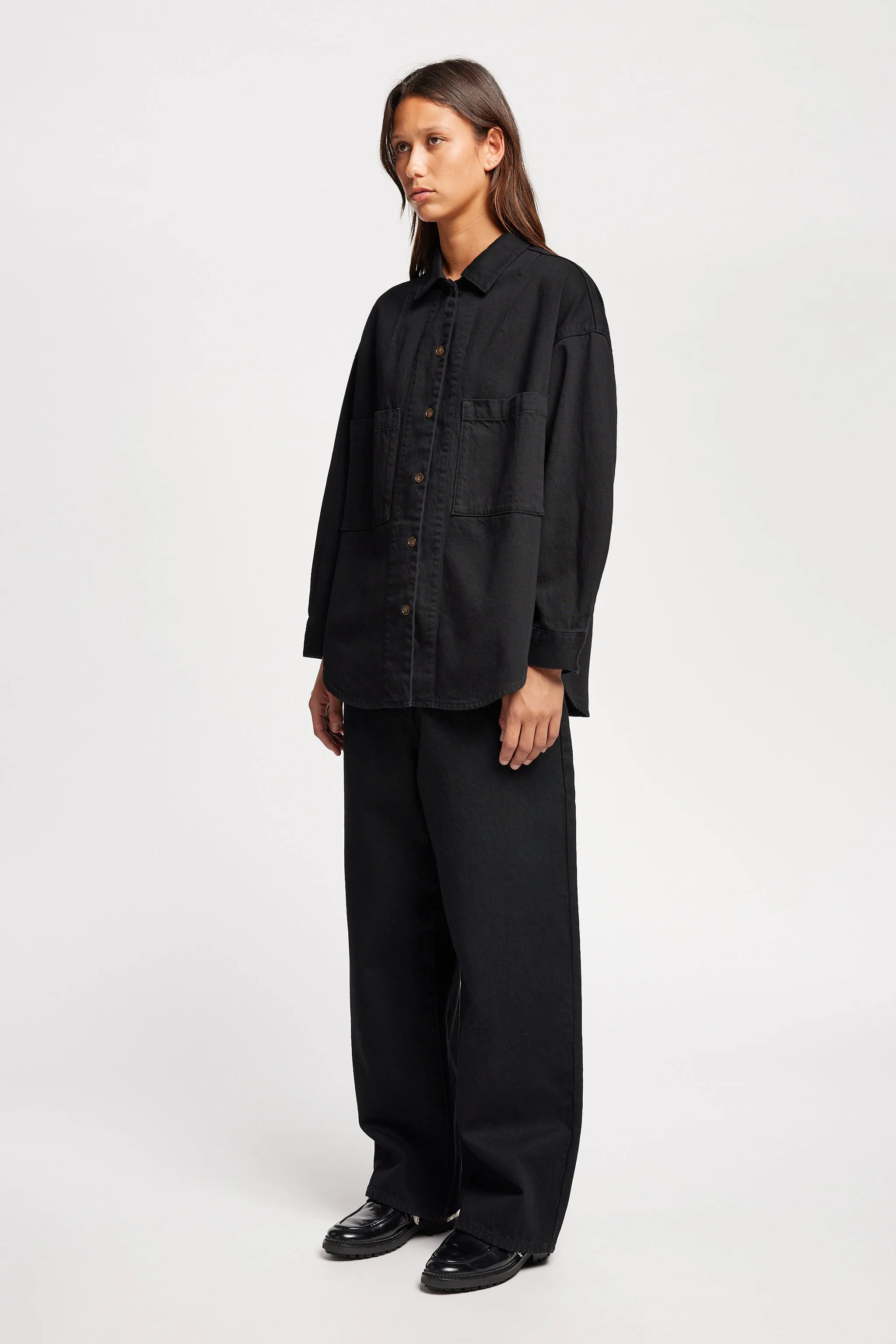 Region Denim Shirt Black Active Fit mix and match