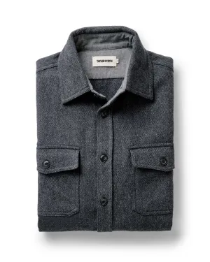 Reversible Style Sleek Outdoor Look The CPO Shirt in Heather Slate Twill