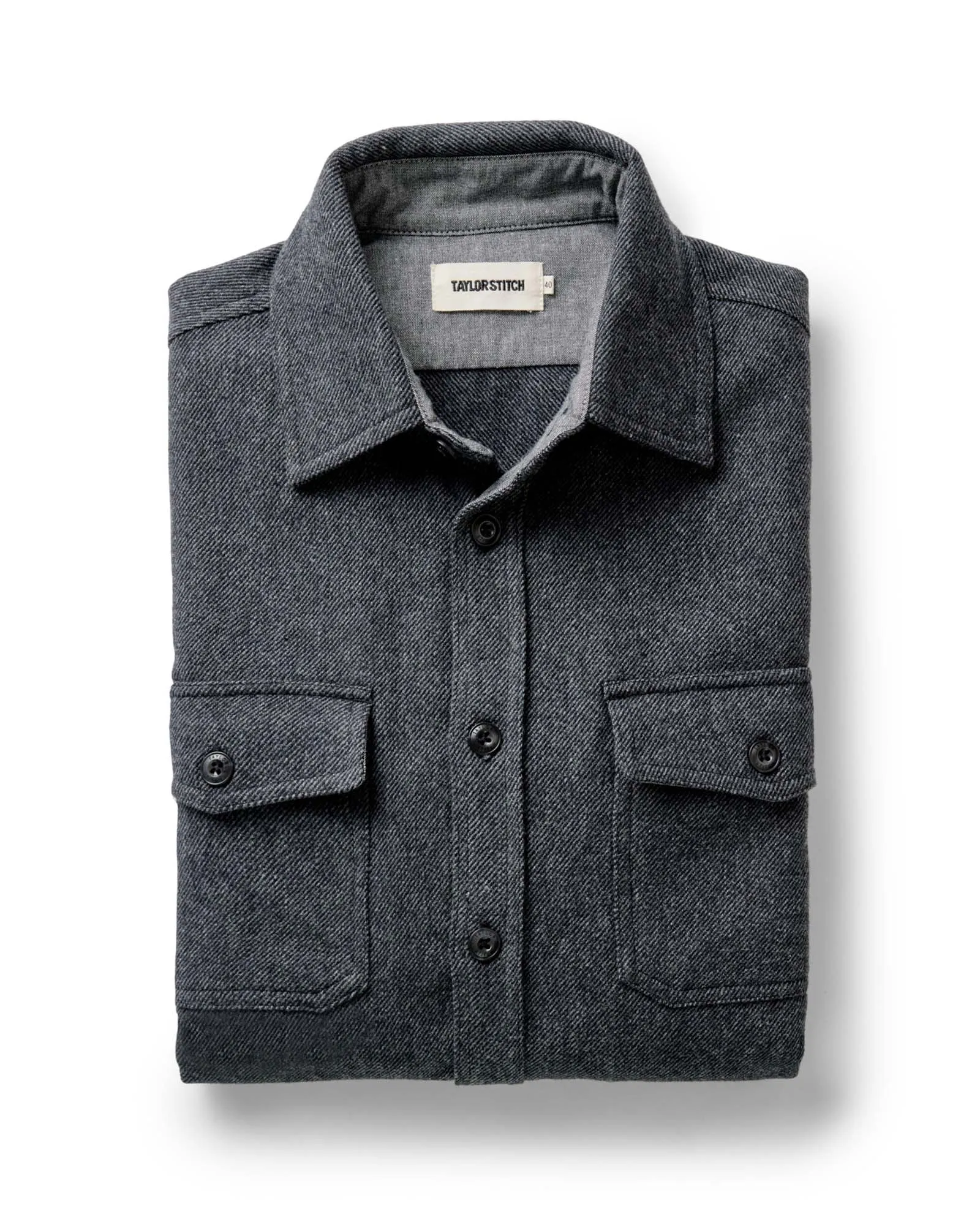 Reversible Style Sleek Outdoor Look The CPO Shirt in Heather Slate Twill
