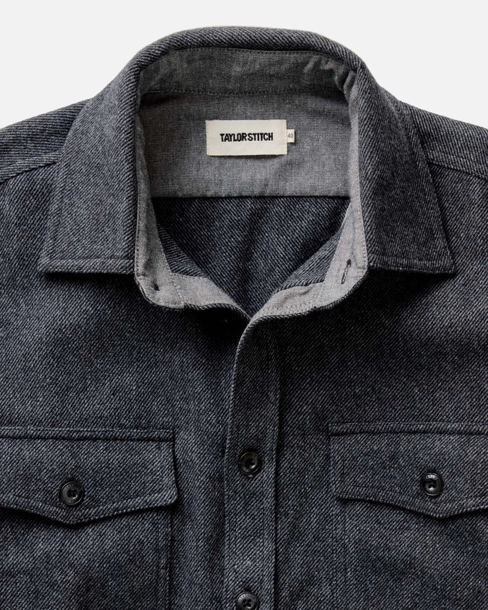 Wind Resistant Lining The CPO Shirt in Heather Slate Twill
