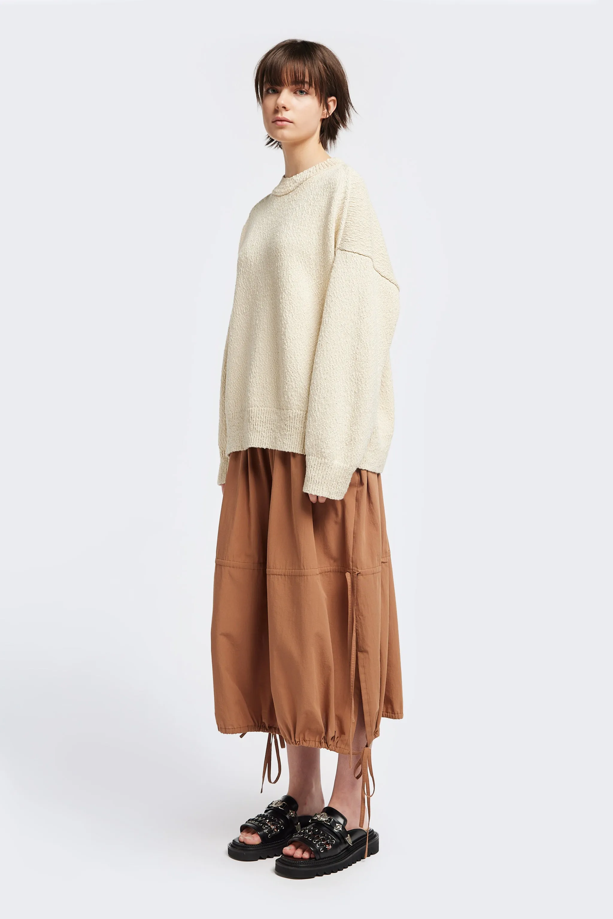 Leeway Knit Sweater Ecru Thermo Regulating Fibers Outdoor Casual Look