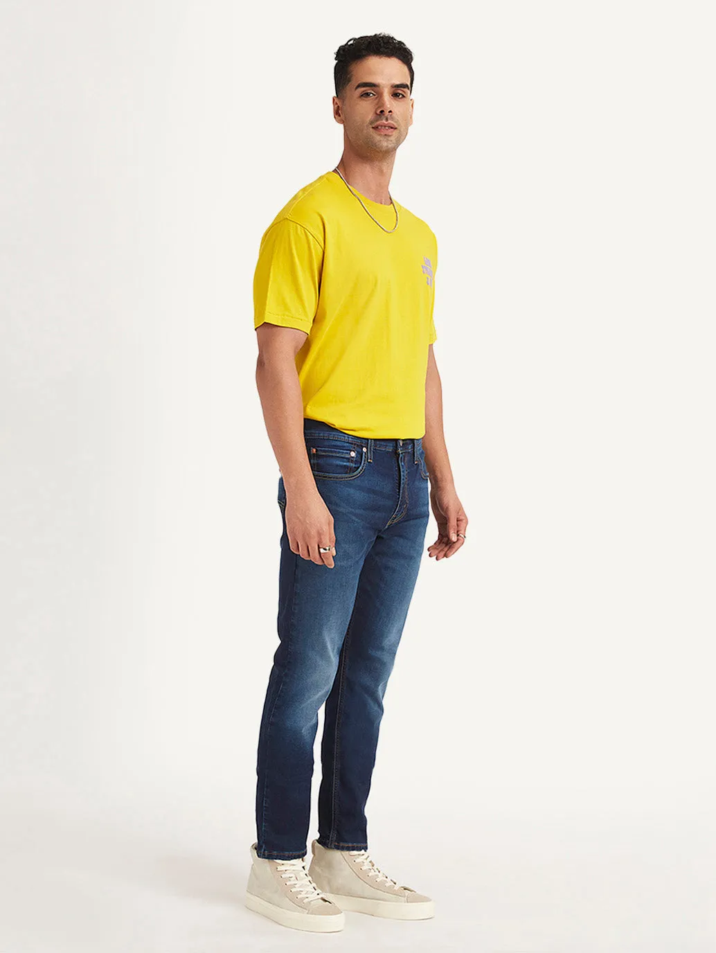 Men's 512 Navy Blue Slim Tapered Fit Mid Rise Jeans Layer game