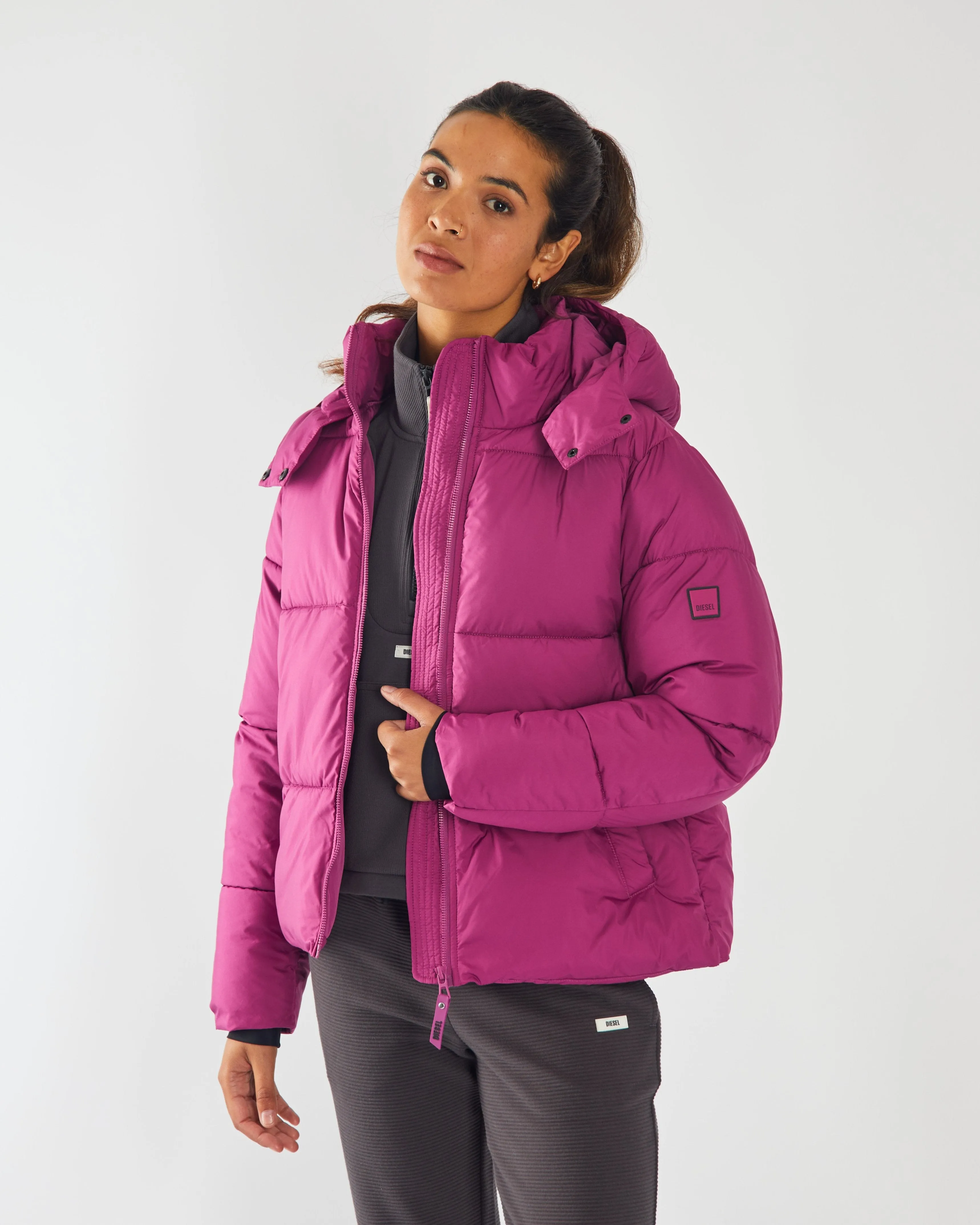 Polly Jacket Raspberry Rose WaterRepellentExterior Snag Free Zipper Technology