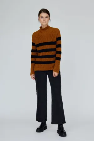 Sweety High Neck Striped - Bronze Brown/Black Stripe Home Comfort
