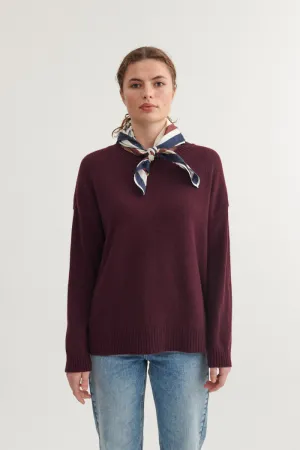 Circular Knit Lise O-Neck - Bordeaux Truffle