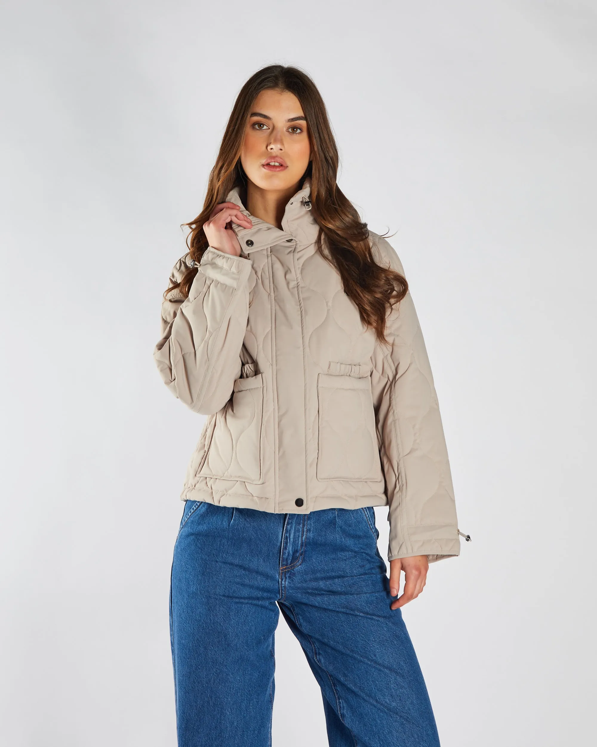 Lilou Jacket Soft Mushroom Articulated Elbows Mild Weather