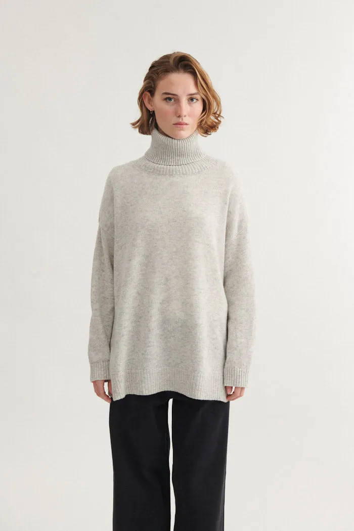 Cold Warmth Mid layer Line T-Neck - Light Grey Mel.