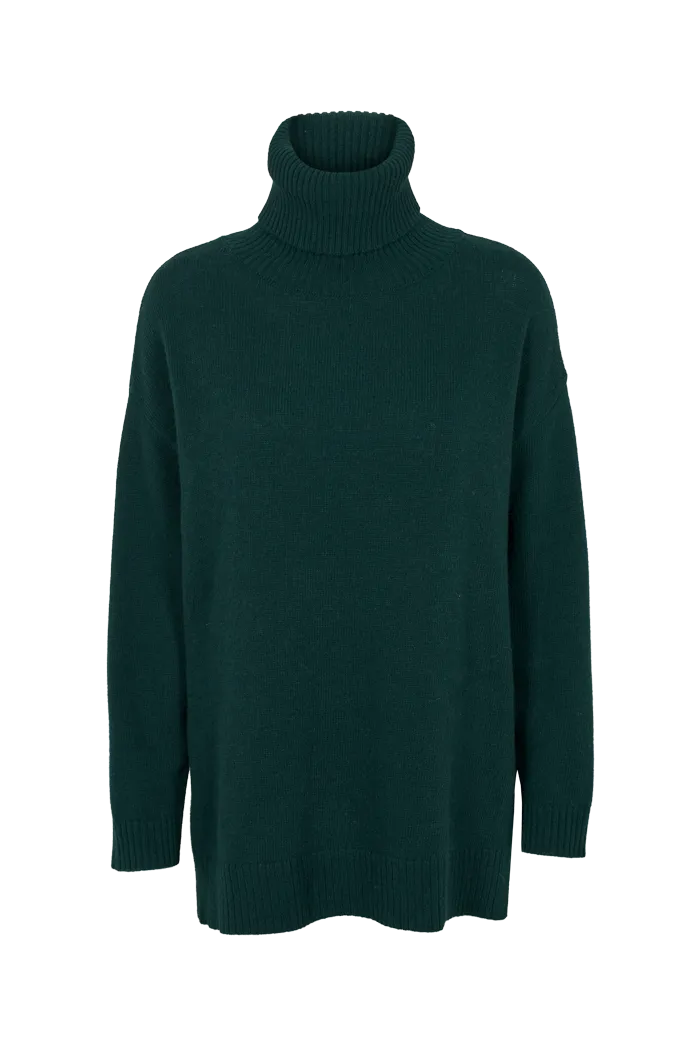 Line T-Neck - Rain Forest Ribbed Hem Detail Recycled Polyester Thread