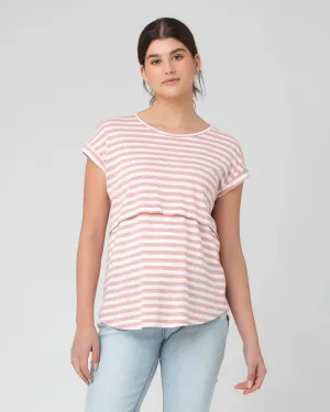 Layering Piece Office Wear Lionel Nursing Tee Dusty Pink / White