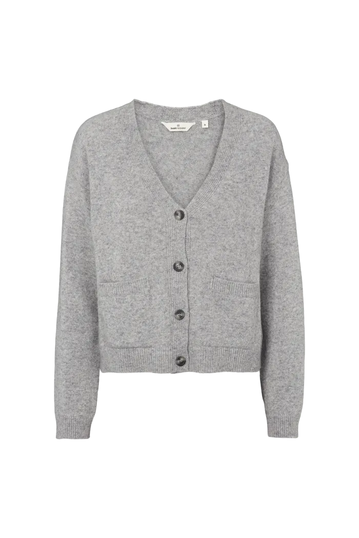Lise Cardigan - Light Grey Mel. Reflective Yarn Accent