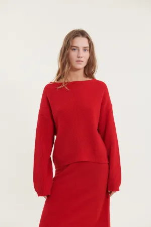 Adjustable Cuff Lise Scoop Neck - High Risk Red