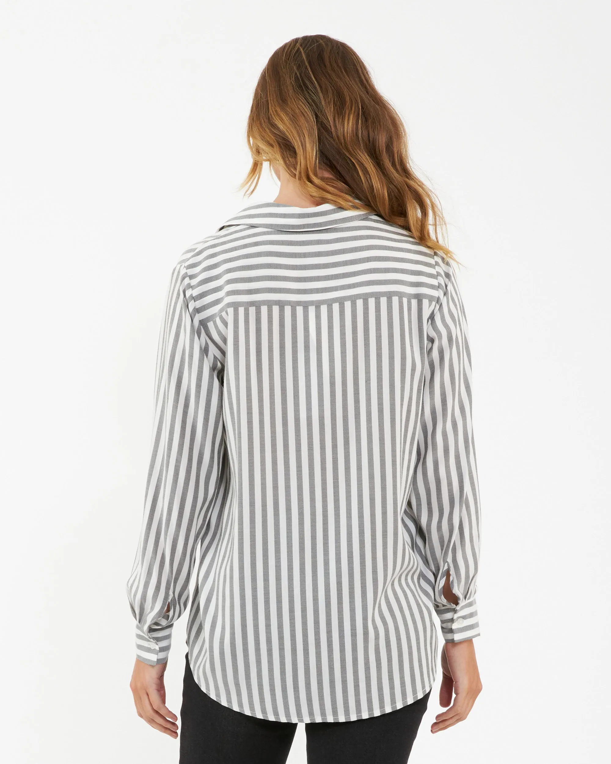 expecting mother Lou Stripe Shirt  Black / White