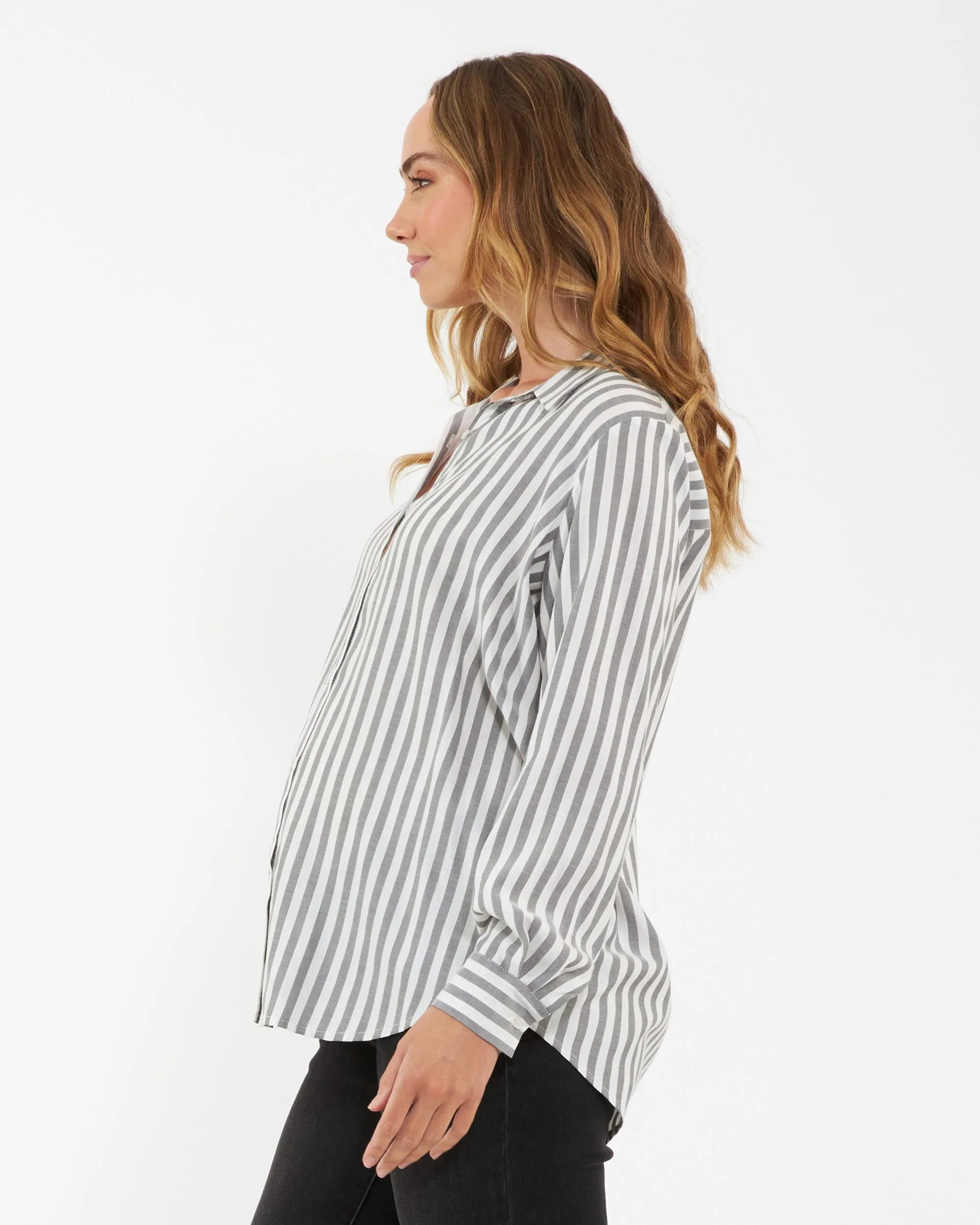 Home Comfort all body types Lou Stripe Shirt  Black / White