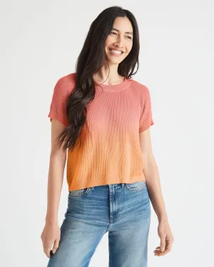 Della Dip Dye Short Sleeve Sweater Fun and Relaxed Essential Fit