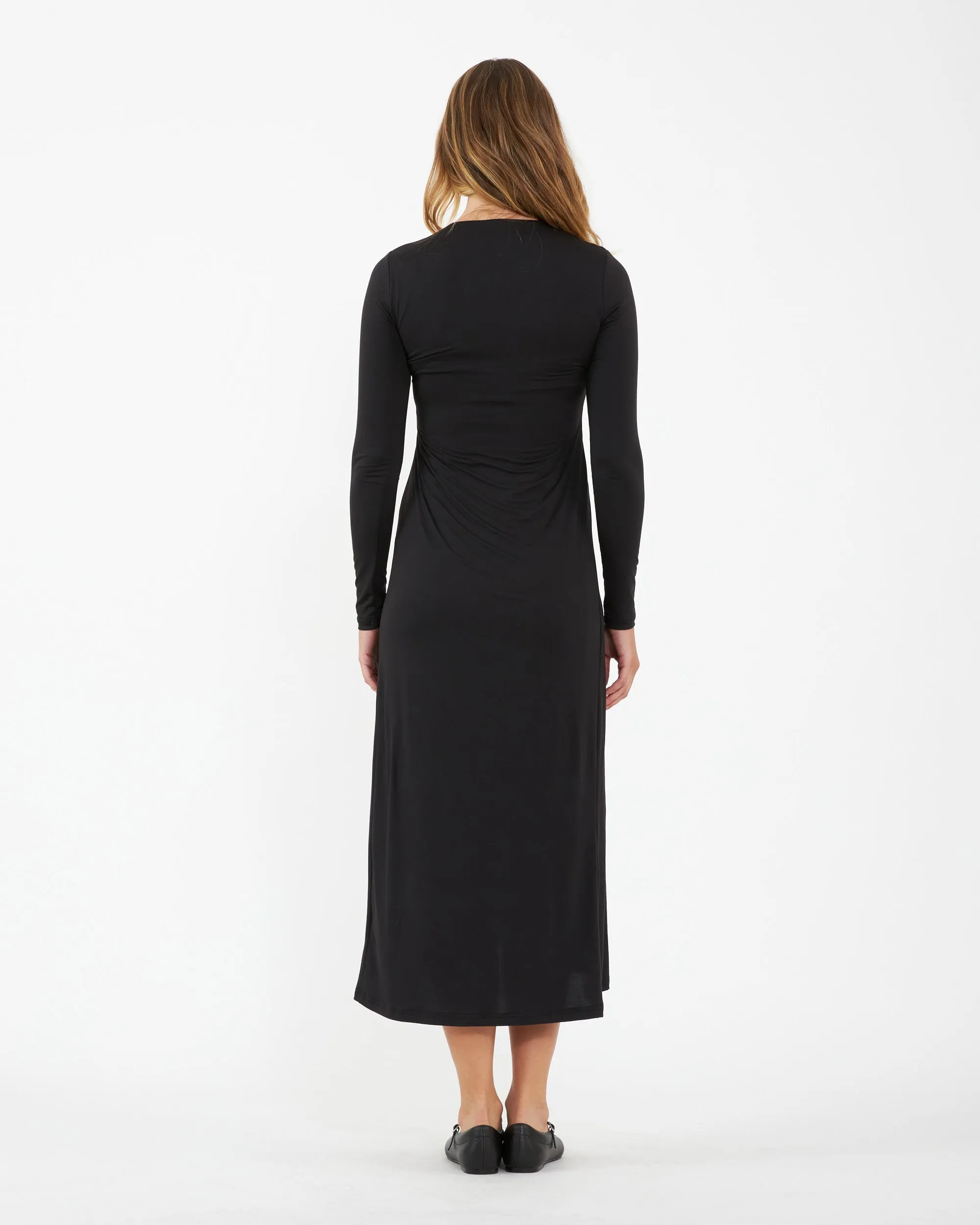 easy lift Luxe Knit A-Line Nursing Dress Black