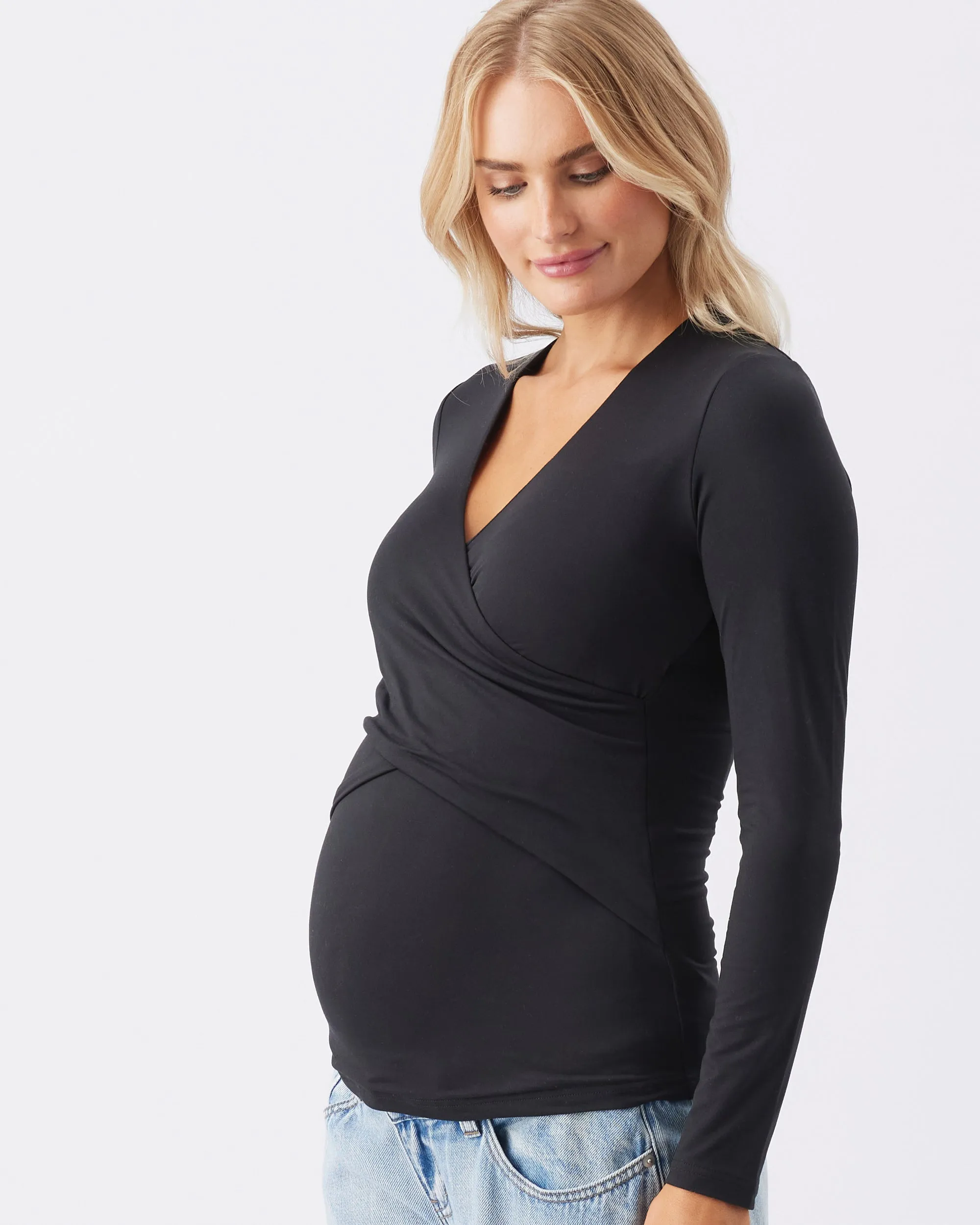 Luxe Knit Embrace Nursing Top Black Odor control