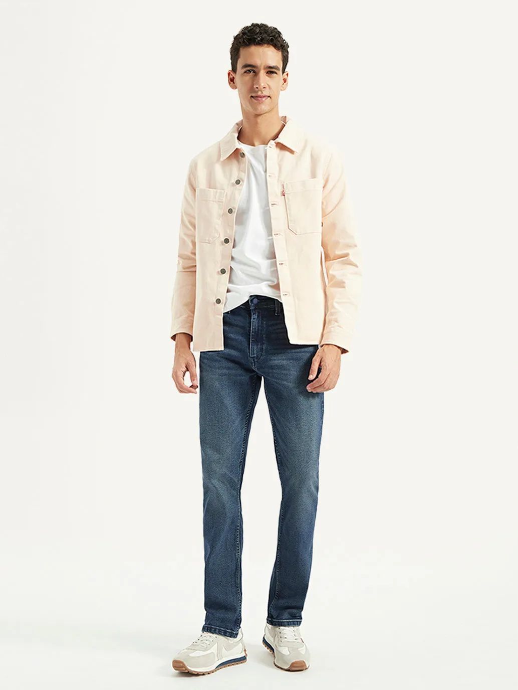 Men's 513 Blue Slim Straight Fit Mid Rise Jeans Youth Style Weekend Style Rainy Day Neutral Base