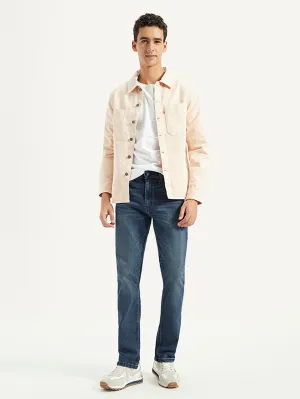 Men's 513 Blue Slim Straight Fit Mid Rise Jeans Youth Style Weekend Style Rainy Day Neutral Base