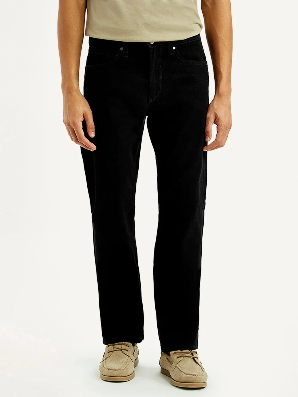 Comfy Home Comfort Weekend Getaway Smart Look Men's Redloop 505 Black Straight Fit Mid Rise Jeans