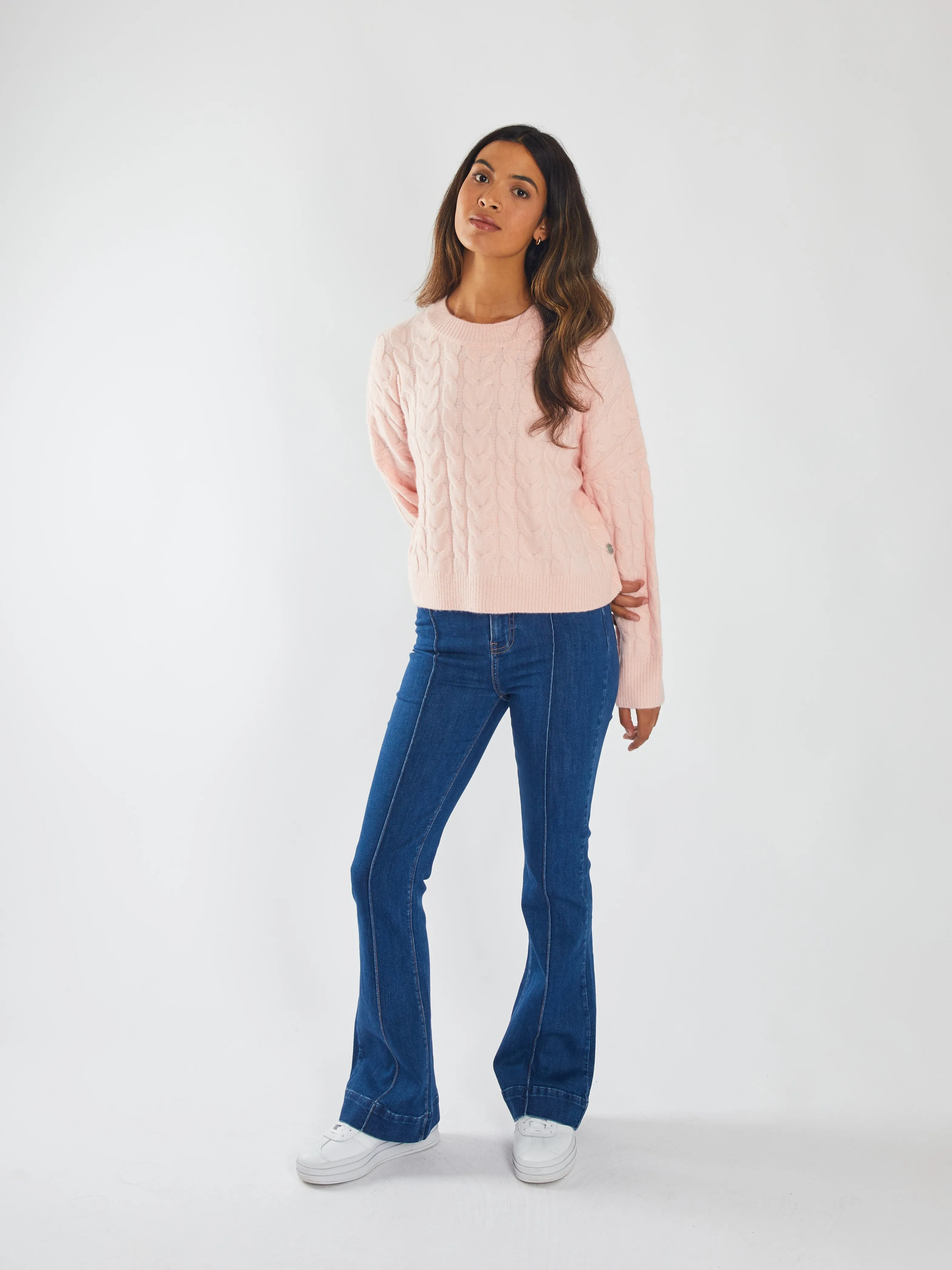 Oversized Fit Madeline Knit Strawberry Cream