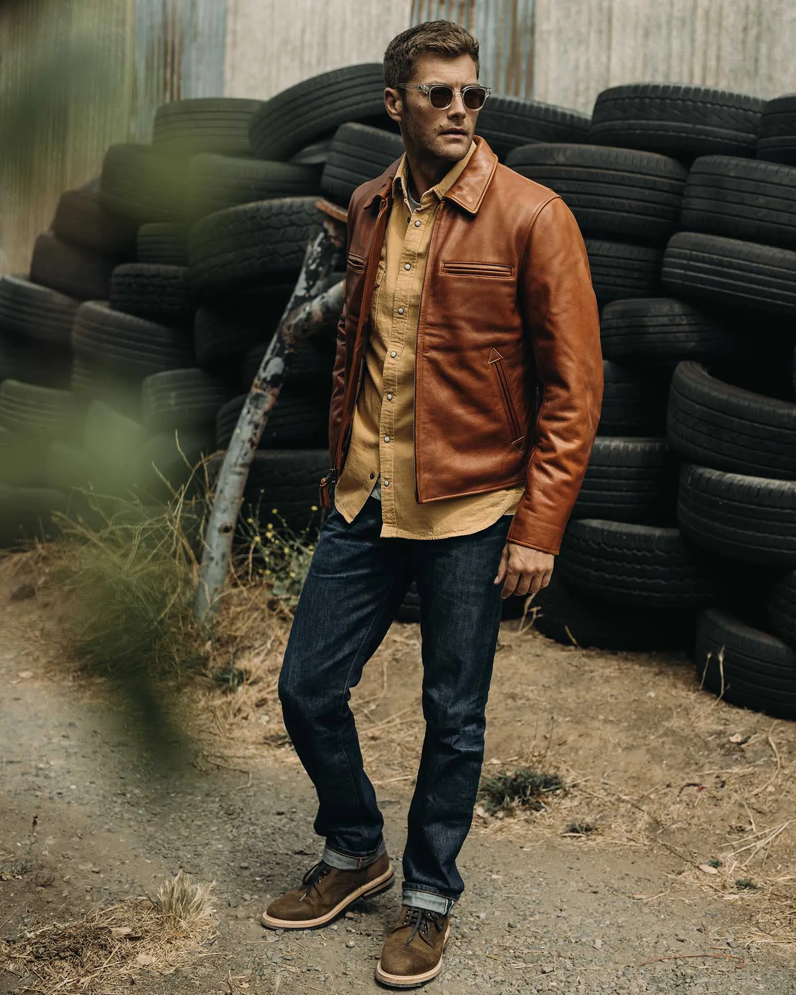 Comfortable lining The Moto Jacket in Whiskey Steerhide