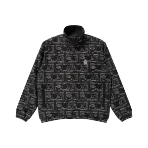 YUKI CHIBA "?|???L??" FAUX SUEDE TRACK JACKET BLACK No Collar