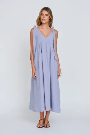 Mallorca Babydoll Midi Dress - Violet Blue maternity basics