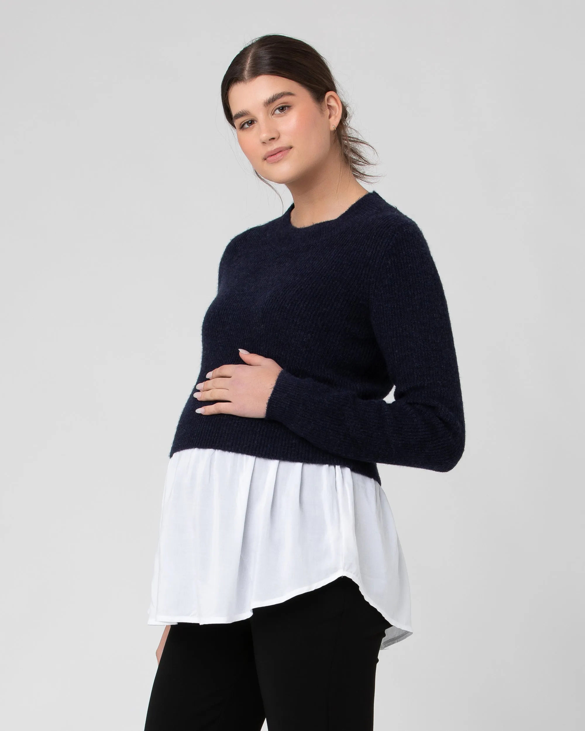 Mandy Detachable Nursing Knit Navy stretchy pants