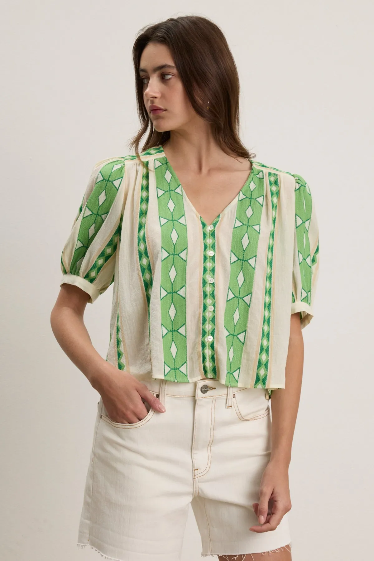 Smooth Stitch Pattern Cuffed hem MARISSA TOP