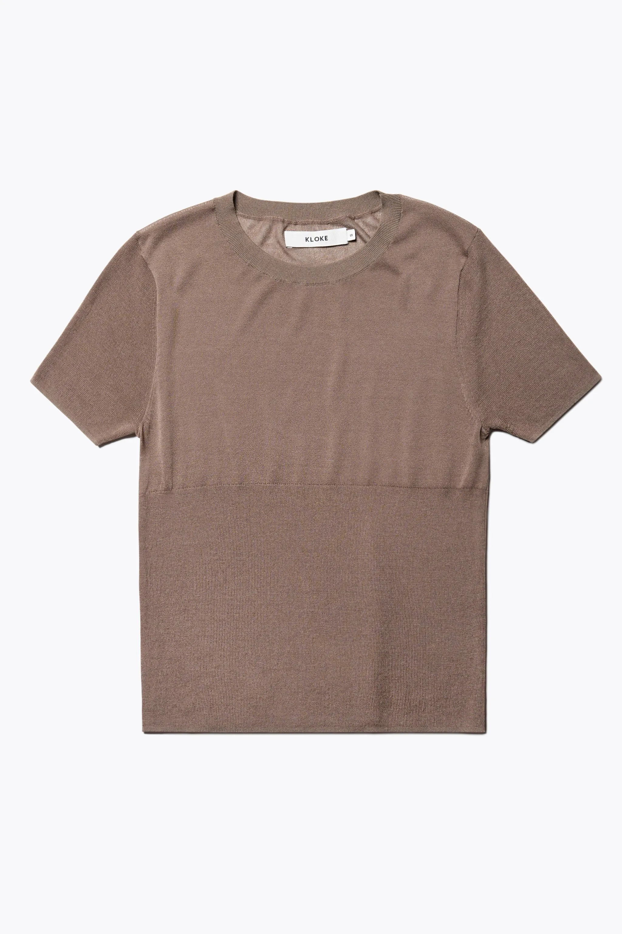 Break Knit Top Taupe HandLinked Seams