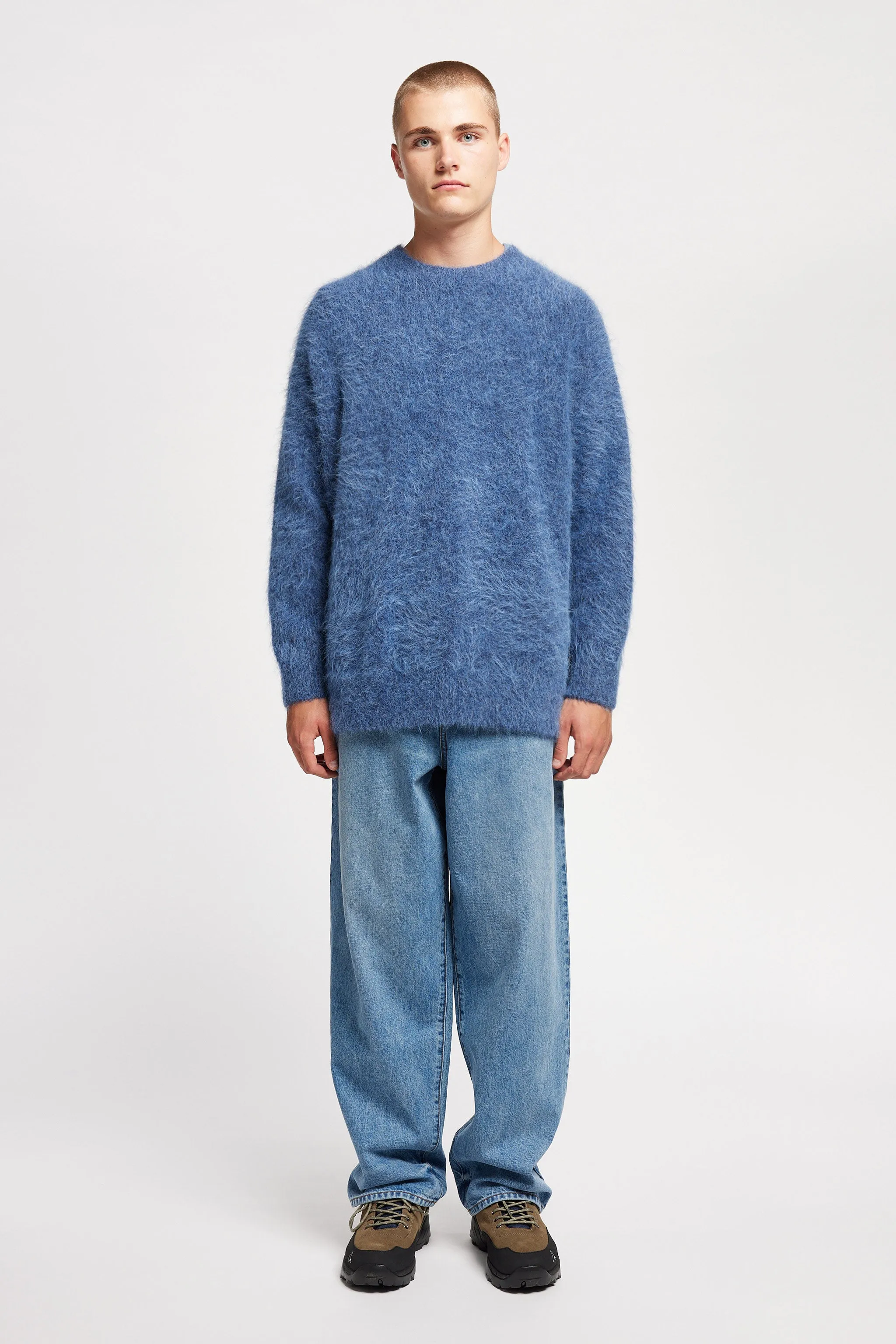 Marlin Sweater Indigo Layered Collar Option