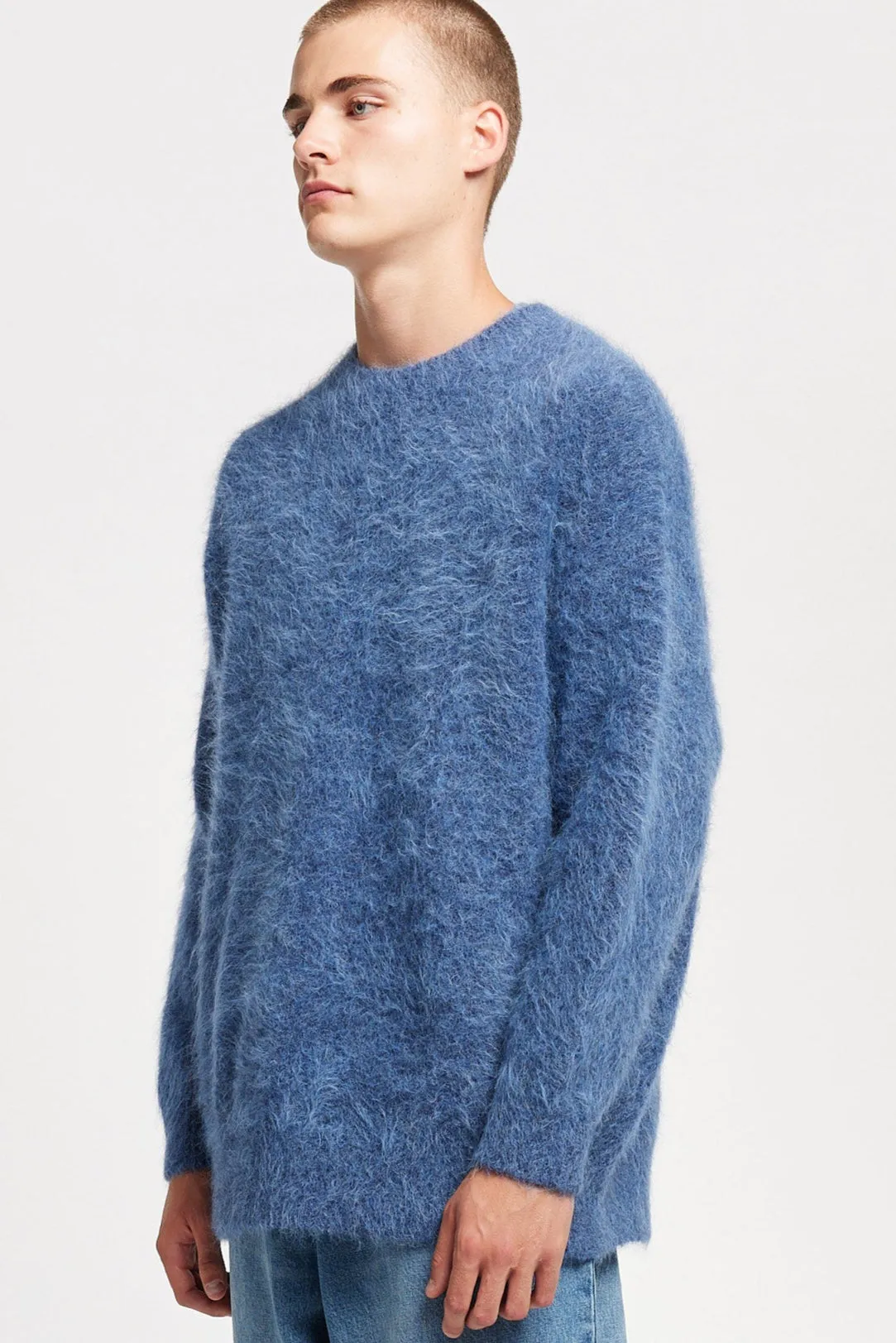 Bonded Hem Technology ReverseCoil Zipper Marlin Sweater Indigo